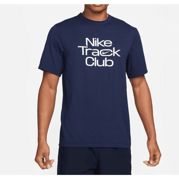 Nike Dri-Fit FB5512-410 Men's Sz 2XL Dark Blue Track Club S/S Running T-Shirt - Picture 7 of 8